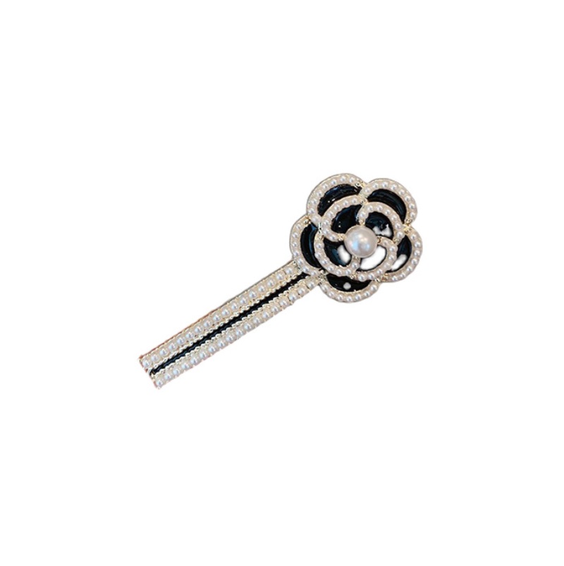 Black Flower Pearl Hair Pin